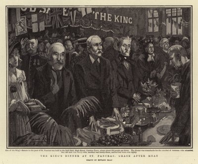 Das Abendessen des Königs in St Pancras, Dankgebet nach dem Essen von Edward Read